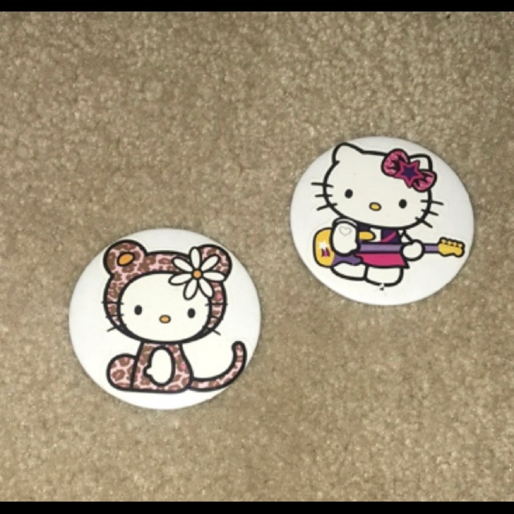Handmade hello kitty badge pins
